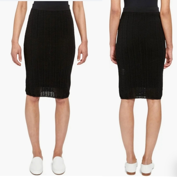 Theory Crochet Pencil Skirt in Black - Picture 8 of 8